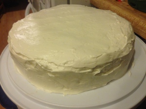 You can see my talents don't include frosting a cake attractively.